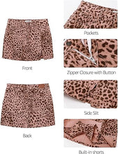 luvamia FleXclusive Skorts for Woman Leopard Cheetah Print Mini Skirt with Shorts High Waisted Trendy Cute Stretchy Side Slit Skort