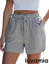 luvamia Sweat Shorts for Women High Waisted Pull On Elastic Waist Loose Fit Comfy Lounge Casual Summer Athleisure Shorts