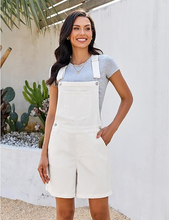 luvamia FleXclusive Denim Overalls for Women Loose Fit Baggy Jean Shorts Overall Bib Summer Casual Stretchy Adjustable Shortalls