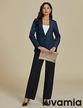 LUVAMIA Women's Classic Button Blazer Single Jacket Coat Long Sleeve