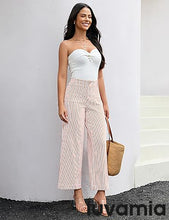luvamia Stripe High Waist Wide Leg Jeans for Women