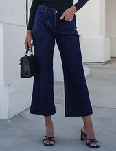 luvamia Wide Leg Jeans for Women Trendy High Waisted Flare Jeans Cropped Denim Pants Stretchy Baggy with Patch Pockets