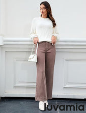 LUVAMIA Timeless High Waisted Flare Jeans Breathable Denim All Season Styling Functional Pockets