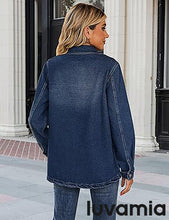 luvamia 2025 Jean Jackets for Women Fashion Oversized Button Down Denim Jacket Western Fall Shacket Jacket with Pockets