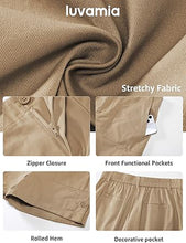 LUVAMIA Women's High Waisted Lightweight Quick Dry Relaxed Fit Shorts Summer Folded Hem.