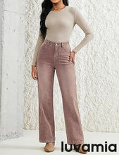 luvamia Flare Jeans for Women Thin Fleece Lined High Waisted Wide Leg Trendy Fall Stretchy Denim Pants Trouser Jeans