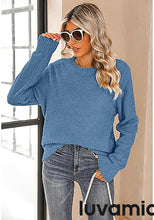 luvamia Women's Casual Pajamas Sets Long Sleeve Tops and Pants Knitted Pjs Loungewear