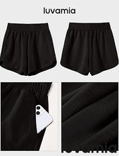 LUVAMIA Women's Brief High-Waisted Elastic-Waist Athletic Wide-Leg Shorts