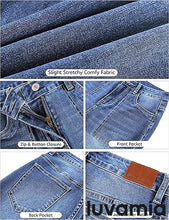 luvamia Bootcut Jeans for Women Trendy High Waisted Classic Boot Cut Stretchy Denim Pants Patch Pocket Trouser Jeans