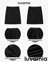 luvamia Corduroy Skirts for Women High Waisted Trendy Fall Elastic Waist Casual Stretchy Short Skirts with Patch Pockets