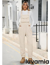Women's No Stretch Adjustable Fleece Overalls Casual Jumpsuits With Pockets