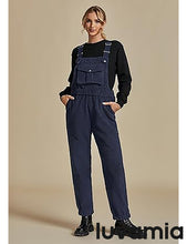 Women's No Stretch Adjustable Fleece Overalls Casual Jumpsuits With Pockets