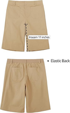 luvamia Bermuda Shorts for Women Knee Length High Waisted Dressy Casual Patch Pocket Chino Elastic Waist Long Shorts