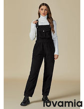 Women's No Stretch Adjustable Fleece Overalls Casual Jumpsuits With Pockets