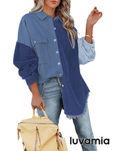 luvamia Womens Shacket Jacket Oversized Corduroy Button Down Shirt Long Sleeve Tops