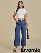 LUVAMIA Women's 5-Pocket Denim High Waist Retro Wide Leg Jean Styles