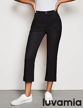 luvamia Capri Jeans for Women High Waisted Slim Straight Stretchy Denim Capris Pants Welt Pockets Casual Cropped Jeans