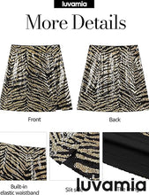 luvamia Sequin Skirts for Women Trendy High Waisted Bodycon Elastic Waist Side Slit Sparkly Night Out Party Mini Skirt