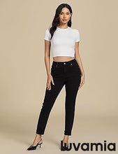 LUVAMIA Women's Full Length High Waist Skinny Fit Denim Slight Stretch Slim Jeans