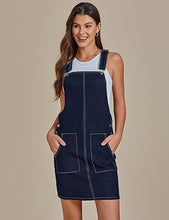 luvamia Women's Casual Straps Denim Overall Pinafore Dress with Pocket