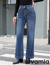 luvamia Flare Jeans for Women Thin Fleece Lined High Waisted Wide Leg Trendy Fall Stretchy Denim Pants Trouser Jeans