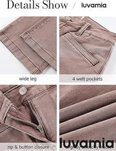 LUVAMIA Women's Wide-leg Jeans High Waist Fashion Jeans Trousers Jeans Versatile Commuter Style