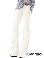 luvamia Women's Ripped Flare Bell Bottom Jeans Pants Retro Wide Leg Denim Pants