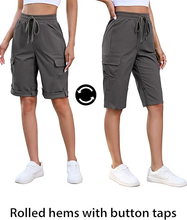 luvamia Bermuda Shorts for Women Knee Length High Rise Summer Casual Shorts Elastic Wasit Drawstring with Pockets