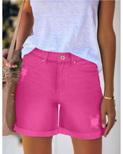 luvamia Women's Casual Ripped Denim Shorts High Rise Distressed Rolled Hem Jeans Shorts