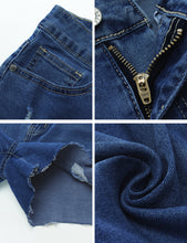 luvamia Jean Shorts for Women High Waisted Distressed Stretchy Denim Shorts Ripped Raw Hem Summer Casual Cut Off Shorts