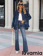 luvamia 2025 Jean Jackets for Women Fashion Oversized Button Down Denim Jacket Western Fall Shacket Jacket with Pockets