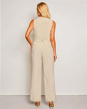 LUVAMIA Women 2 piece Vest Set Wide Leg Business Casual V Neck Sleeveless Suit Work Pant