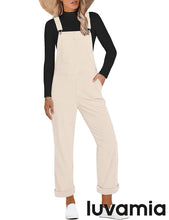 luvamia Corduroy Overalls for Women Loose Fit Baggy Straight Casual Adjustable Straps Bib Jumpsuit Overalls with Pockets