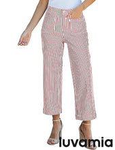 luvamia Stripe High Waist Wide Leg Jeans for Women