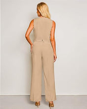 LUVAMIA Women 2 piece Vest Set Wide Leg Business Casual V Neck Sleeveless Suit Work Pant