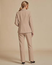 luvamia Pant Suits for Women Dressy 2 Piece Sets Business Casual Pants Set Single Button Blazers, Notch Collar, High Waisted Pants, 29" Inseam, Adjustable Dual Button Waistband, Elegant Office Outfits