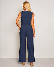 LUVAMIA Women 2 piece Vest Set Wide Leg Business Casual V Neck Sleeveless Suit Work Pant