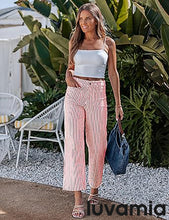 luvamia Stripe High Waist Wide Leg Jeans for Women
