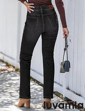 luvamia Bootcut Jeans for Women Trendy High Waisted Classic Boot Cut Stretchy Denim Pants Patch Pocket Trouser Jeans