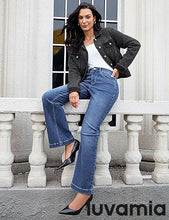 LUVAMIA Casual Western Denim Jacket Women Button Front Long Sleeve Vintage with Functional Pockets