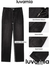 luvamia FleXclusive Women's Jeans High Waisted Straight Leg Tummy Control Stretchy Denim Pants Trendy Patch Pocket Trouser Jeans