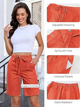 luvamia Bermuda Shorts for Women Trendy High Waist Knee Length Chino Long Shorts Drawstring Summer Casual Short 9"