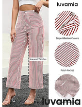 luvamia Stripe High Waist Wide Leg Jeans for Women