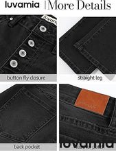 LUVAMIA Women's High Waisted Straight Jeans Fashion Button Knit Jeans High Quality Jeans