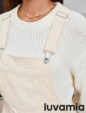 luvamia Corduroy Overalls for Women Loose Fit Baggy Straight Casual Adjustable Straps Bib Jumpsuit Overalls with Pockets