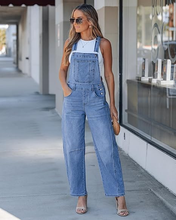 luvamia FleXclusive Denim Overalls for Women Barrel Leg Baggy Loose Fit Bib Stretchy Jean Jumpsuit Adjustable Strap Casual Overall