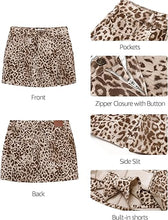luvamia FleXclusive Skorts for Woman Leopard Cheetah Print Mini Skirt with Shorts High Waisted Trendy Cute Stretchy Side Slit Skort