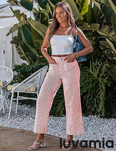 luvamia Stripe High Waist Wide Leg Jeans for Women