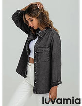 luvamia 2025 Jean Jackets for Women Fashion Oversized Button Down Denim Jacket Western Fall Shacket Jacket with Pockets