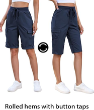 luvamia Bermuda Shorts for Women Knee Length High Rise Summer Casual Shorts Elastic Wasit Drawstring with Pockets